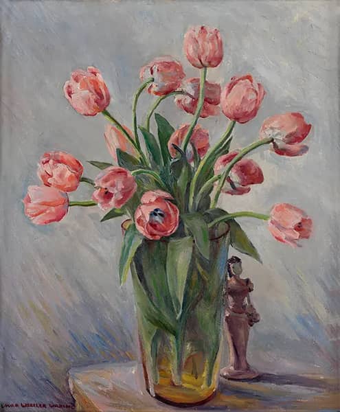 Still Life with Tulips and Figurine | Oil Painting Reproduction
