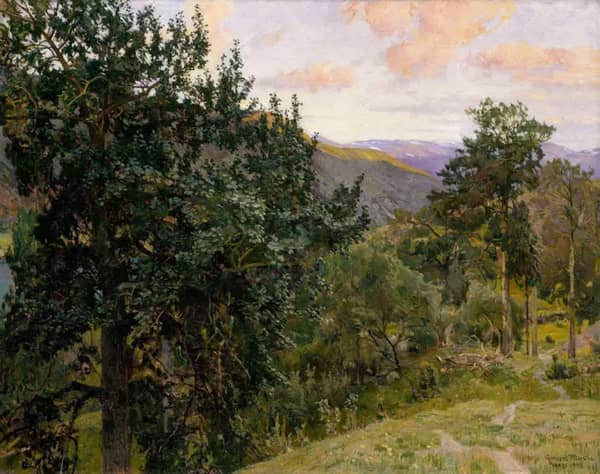 View of Vaga c1906 by Gerhard Munthe | Oil Painting Reproduction