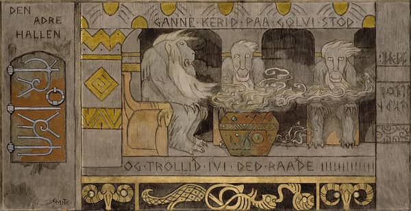 The Second Hall by Gerhard Munthe | Oil Painting Reproduction