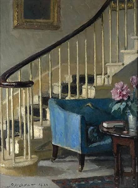 Interior with a Blue Sofa by Patrick Adam | Oil Painting Reproduction