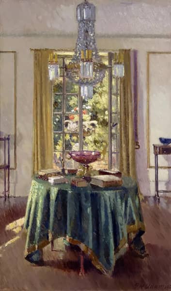 The Green Table Cloth, 1926 by Patrick Adam | Oil Painting Reproduction