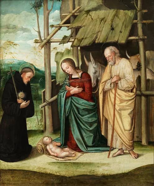 Adoration of the Child With San Nicola Da Tolentino | Oil Painting Reproduction