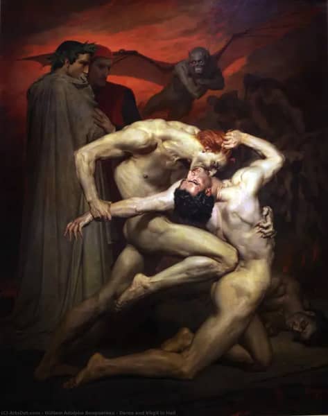 Dante and Virgil in Hell 1850 | Oil Painting Reproduction