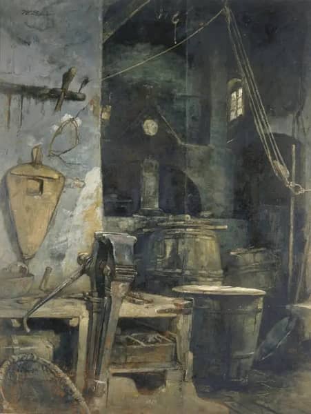 Bell Foundry Germany c1874 by Walter Shirlaw | Oil Painting Reproduction