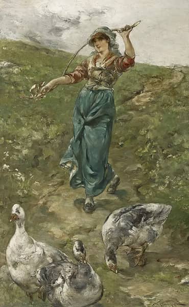 The Goose by Walter Shirlaw | Oil Painting Reproduction