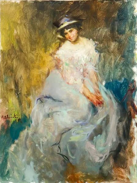 Sitting Girl by Ambrogio Antonio Alciati | Oil Painting Reproduction