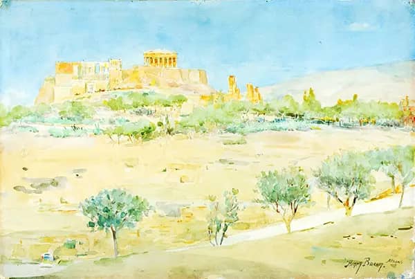 General View of the Acropolis at Sunset | Oil Painting Reproduction