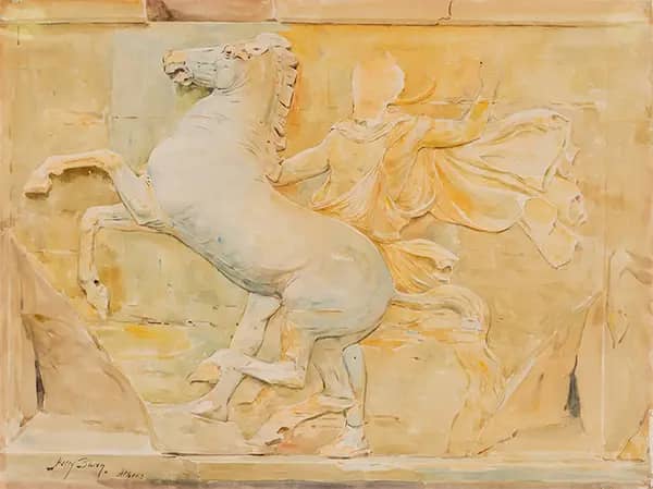 Central Metope of the Frieze of Phidias Parthenon | Oil Painting Reproduction