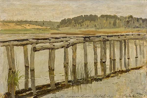The Wooden Bridge by Isaac Levitan | Oil Painting Reproduction