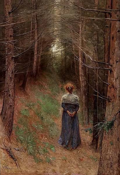 Pine Forest in Tyrol by Bertha Wegmann | Oil Painting Reproduction