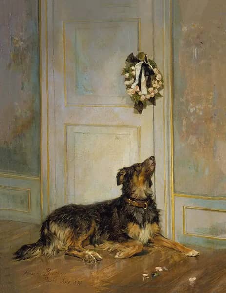 Dog in Mourning by Henry Bacon | Oil Painting Reproduction