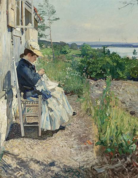 Sunshine Kalvoya by Eilif Peterssen | Oil Painting Reproduction