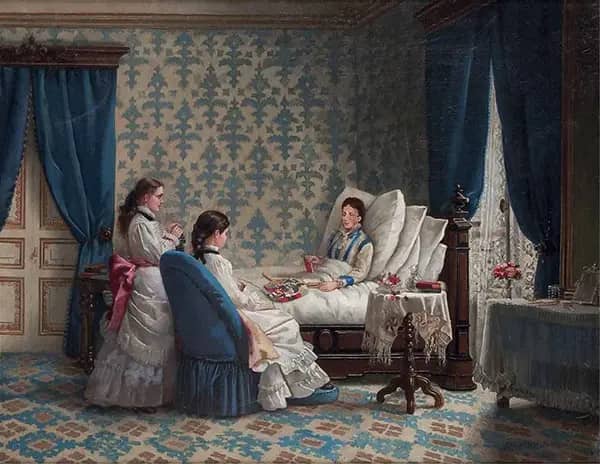 Tending to Mother by Edwin Blashfield | Oil Painting Reproduction