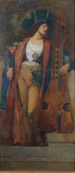 Violone Player 1915 by Edwin Blashfield | Oil Painting Reproduction