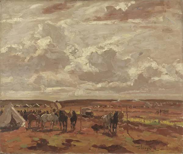 Camp at Agny by Algernon Talmage | Oil Painting Reproduction