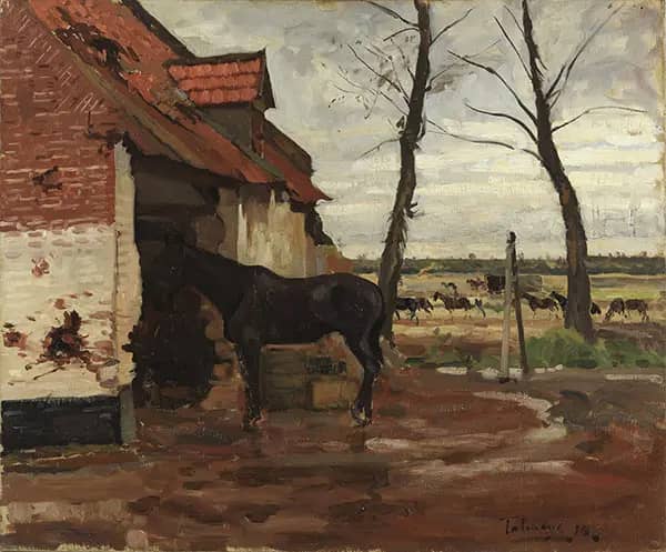 The Blacksmith's Shop by Algernon Talmage | Oil Painting Reproduction
