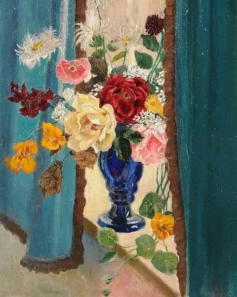 Still Life of Flower in Vase by Stella Bowen | Oil Painting Reproduction