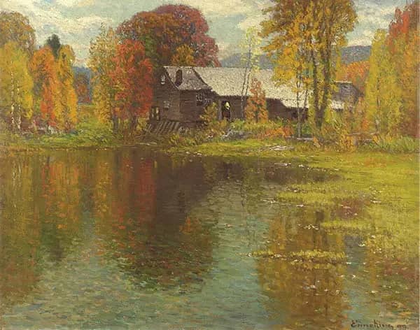 Old Mill North Sutton New Hampshire | Oil Painting Reproduction