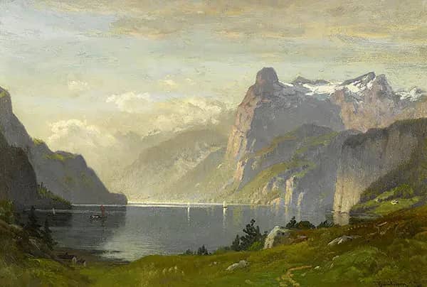 Morning Lake Lucerne by John Joseph Enneking | Oil Painting Reproduction