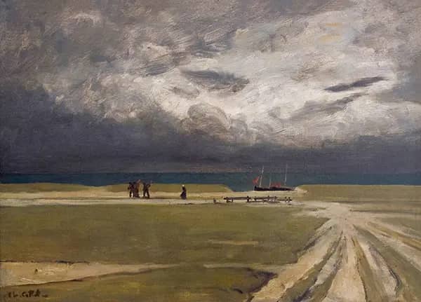 Fishermen Fleeing the Storm by Charles Cottet | Oil Painting Reproduction