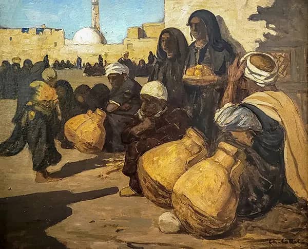 Oil Merchants in Assiut by Charles Cottet | Oil Painting Reproduction