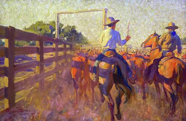 Corral Dust 1915 by Maynard Dixon | Oil Painting Reproduction