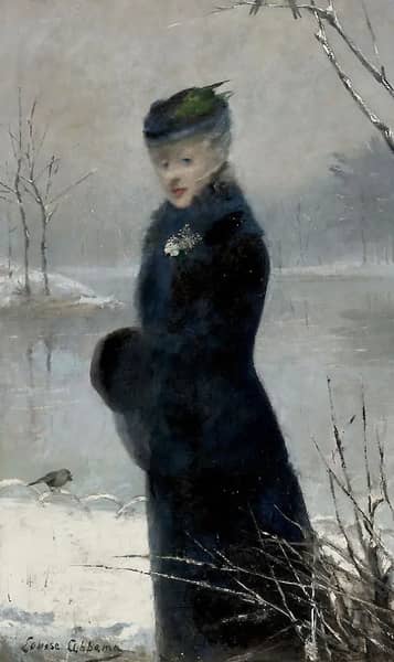 A Winter Stroll by Louise Abbema | Oil Painting Reproduction