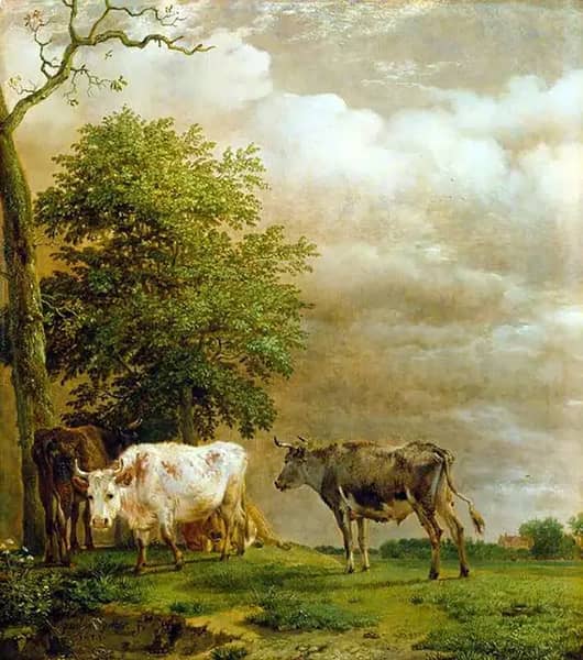 Cattle in Stormy Weather by Paulus Potter | Oil Painting Reproduction