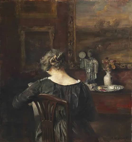 Interior with the Artist's Wife by Carl Holsoe | Oil Painting Reproduction