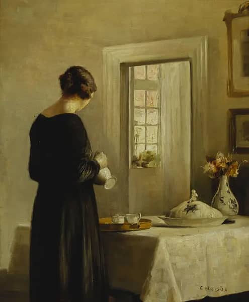 An Interior with a Woman at a Table | Oil Painting Reproduction