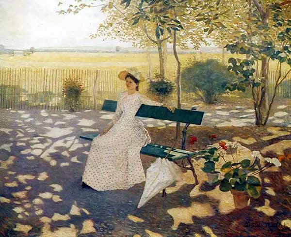 Woman Sitting with a Parasol | Oil Painting Reproduction