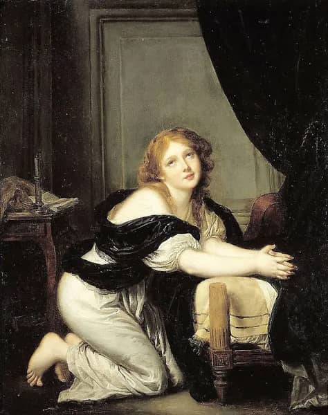 The Morning Prayer by Jean Baptiste Greuze | Oil Painting Reproduction