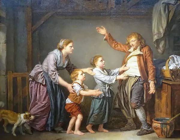 The Drunken Cobbler by Jean Baptiste Greuze | Oil Painting Reproduction