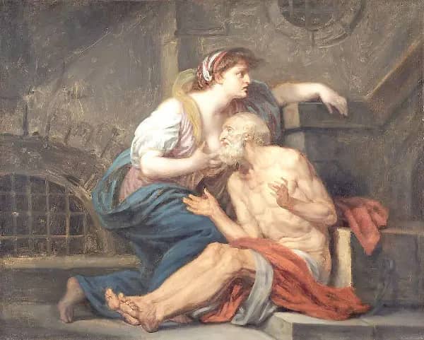 Roman Charity by Jean Baptiste Greuze | Oil Painting Reproduction