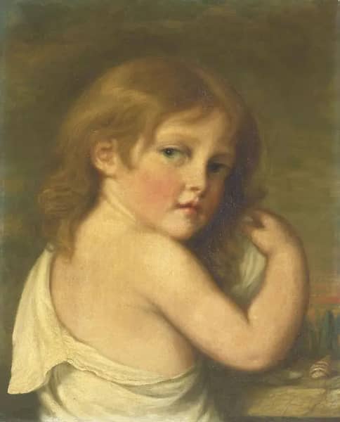 A Little Girl Looking Over her Shoulder | Oil Painting Reproduction