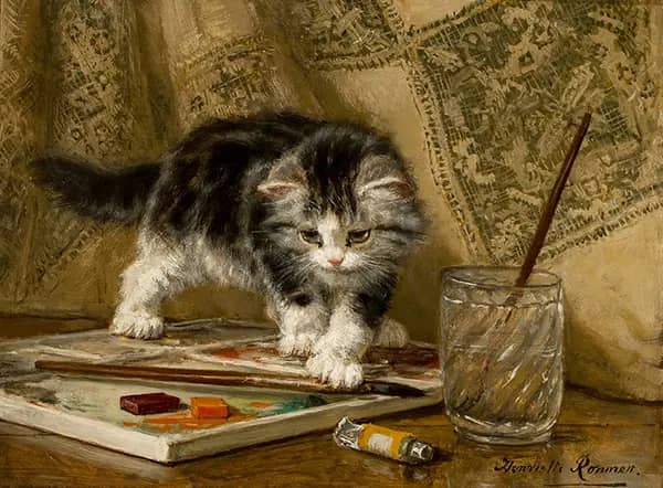 The Young Artist by Henriette Ronner Knip | Oil Painting Reproduction