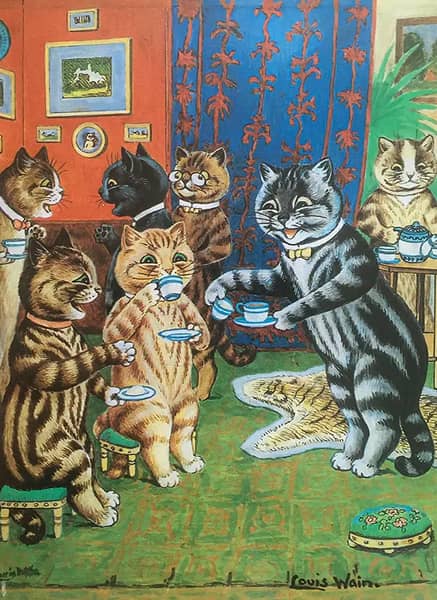 Cat's Tea Party by Louis Wain | Oil Painting Reproduction