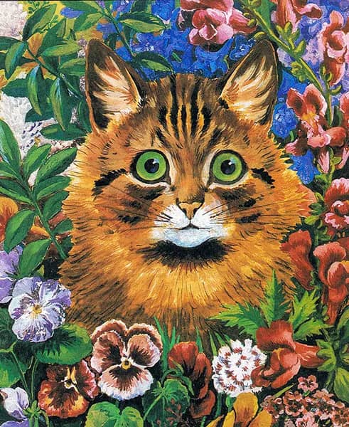 Cat Study by Louis Wain | Oil Painting Reproduction