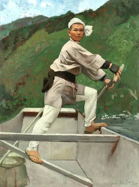 Steersman on the Hozu Rapids Japan | Oil Painting Reproduction