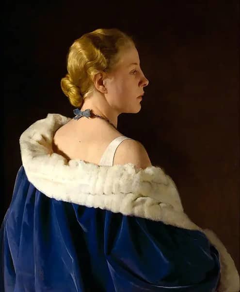 Lady in Blue by Gerald Festus Kelly | Oil Painting Reproduction