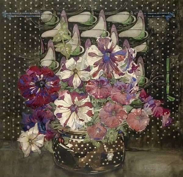 Petunias, 1916 by Charles Rennie Mackintosh | Oil Painting Reproduction