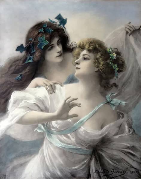 Two Virgins by Edouard Bisson | Oil Painting Reproduction