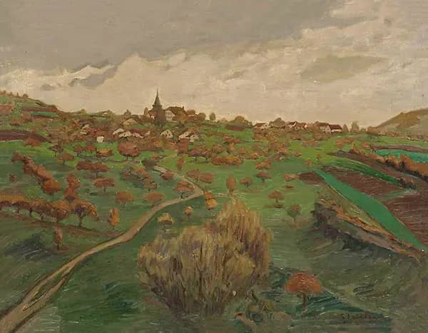 Views of Belmont near Lausanne Autumn Landscape | Oil Painting Reproduction