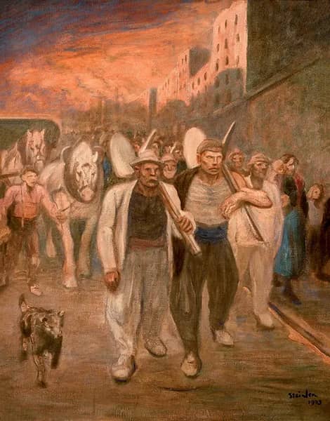 The Navvies Returning from Their Work Around 1903 | Oil Painting Reproduction