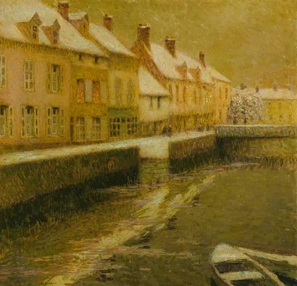 Canal in Bruges Winter by Henri Le Sidaner | Oil Painting Reproduction