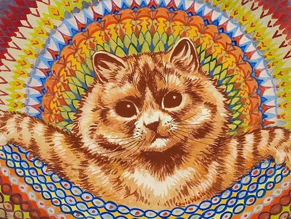 Psychedelic Cat by Louis Wain | Oil Painting Reproduction