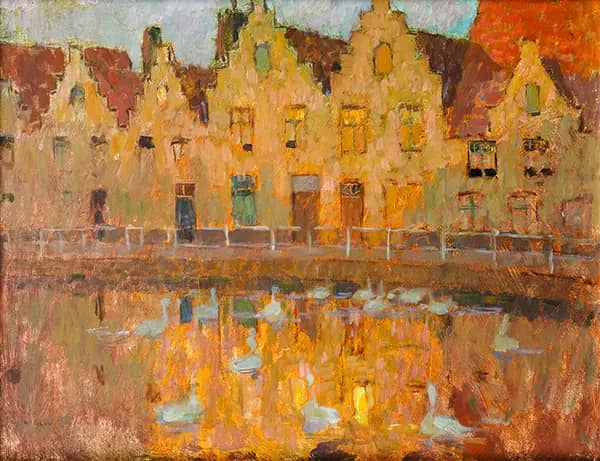 Houses in Bruges by Henri Le Sidaner | Oil Painting Reproduction