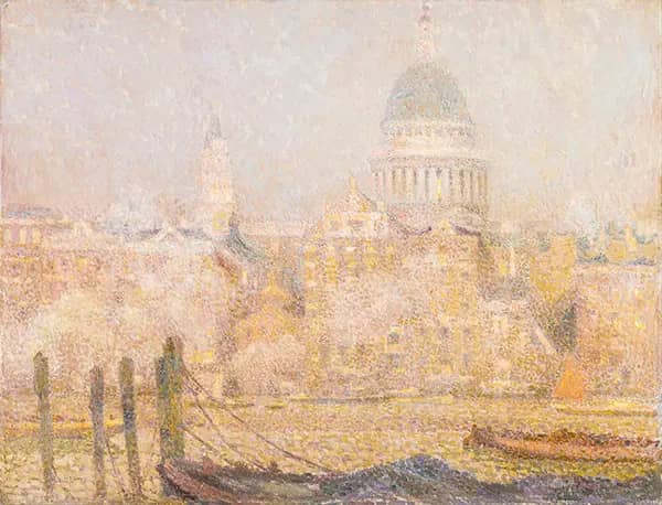 Saint Pauls from the River Morning Sun in Winter | Oil Painting Reproduction