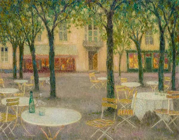 The Water Drinkers Square Aix Les Bains, 1937 | Oil Painting Reproduction