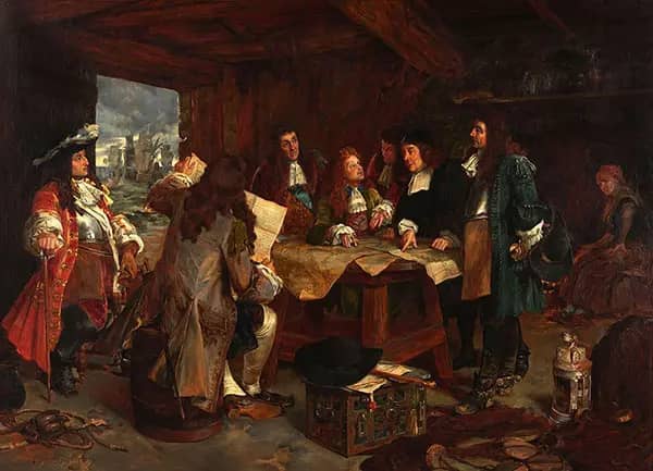 A Council of War William Prince of Orange and his Aides after Landing at Torbay 5th Nov | Oil Painting Reproduction